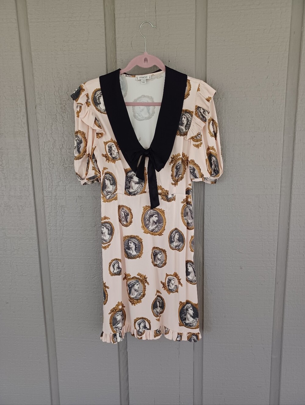 Anthropologie Maeve Portrait Front Tie Mini Dress Size S Puff Sleeve Feminine